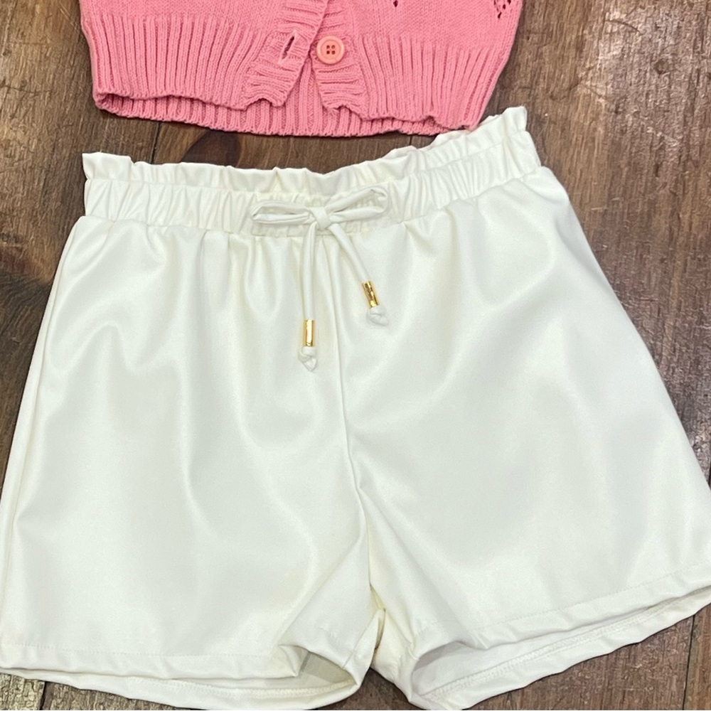 Girls Faux Leather Shorts